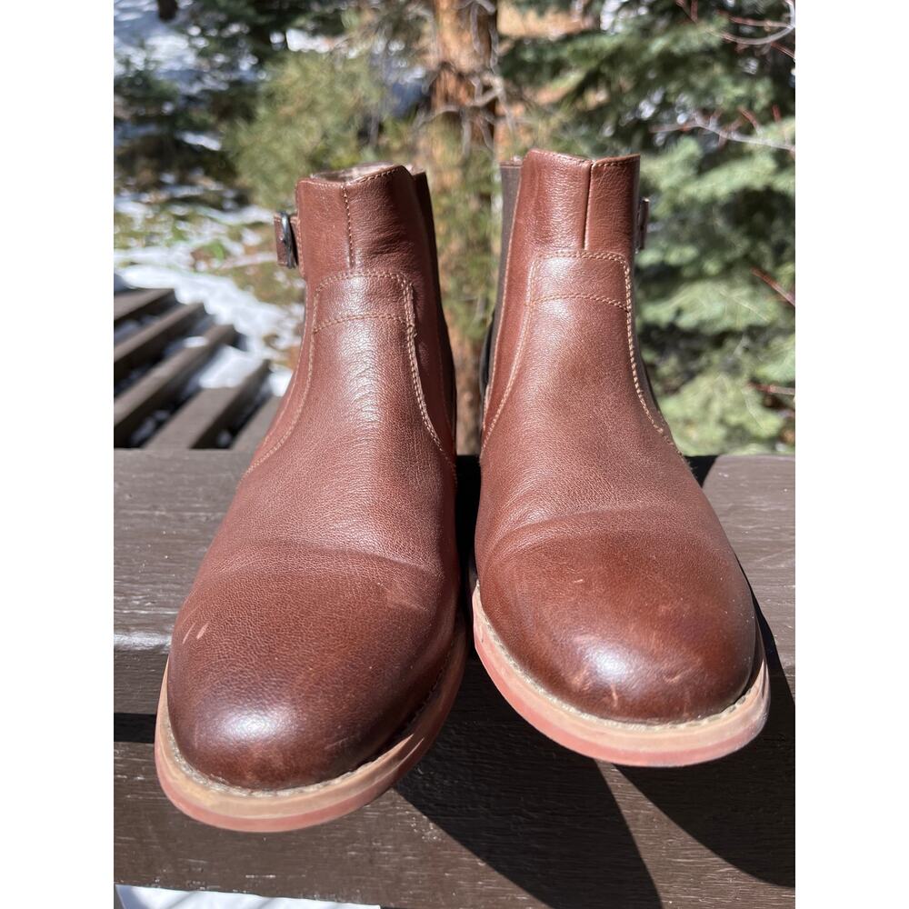 Florsheim Brown Ankle Leather Boots with Buckle Men’s Size 11 D 15104-200 - Picture 2 of 9